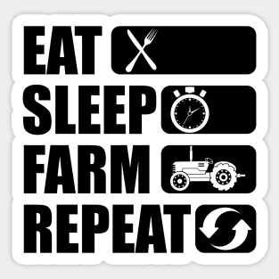 Farmer - Eat Sleep Farm Repeat Sticker